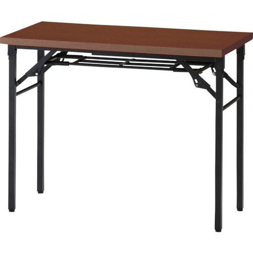 【TRUSCO】ＴＲＵＳＣＯ　折りたたみ会議テーブル　９００Ｘ４５０ＸＨ７００　棚板なし　ウォールナット